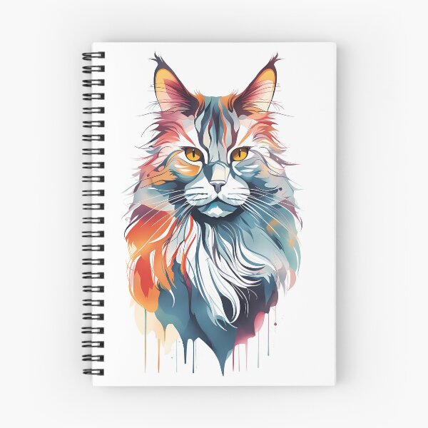Item preview, Maine Coon cat watercolour style designed and sold by studiohorizon.