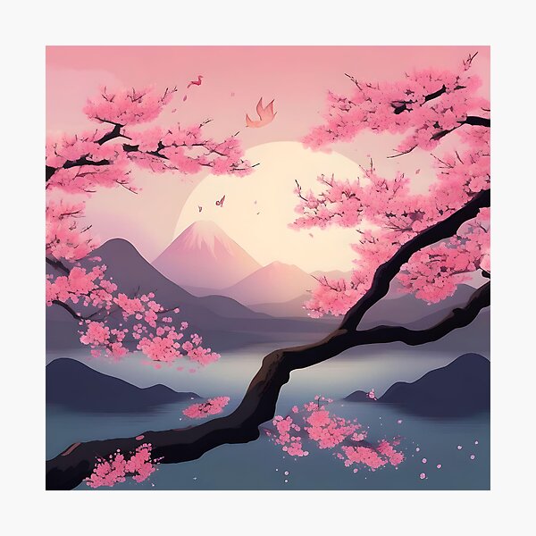 Item preview, JAPANESE CHERRY BLOSSOMS designed and sold by PIGCASSOSAIART.