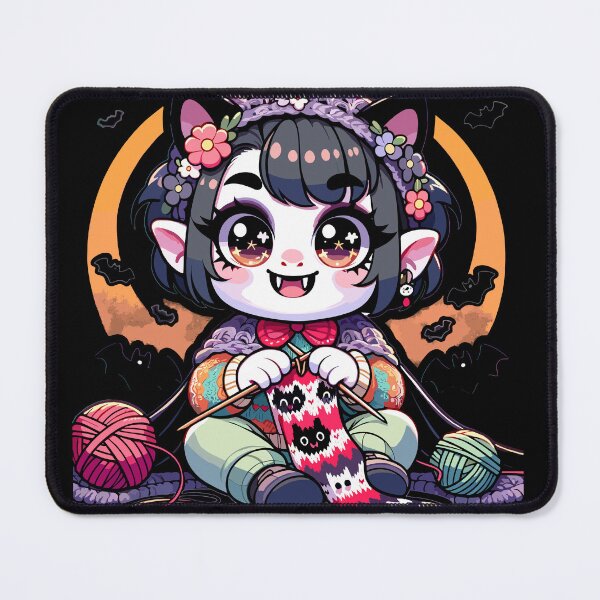 Item preview, Cute Vampire Knitting: cartoon Whimsy design designed and sold by ElLocoMus.