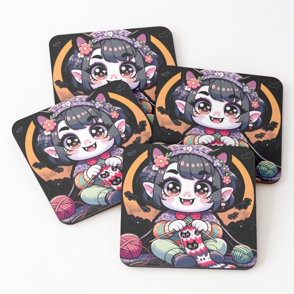 Item preview, Cute Vampire Knitting: cartoon Whimsy design designed and sold by ElLocoMus.