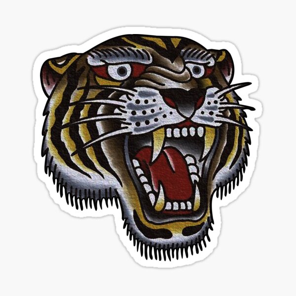 Traditional Tiger Tattoo Stickers for Sale | Redbubble