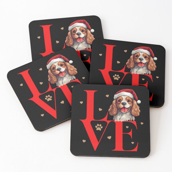 Artikelvorschau, Cavalier King Charles Spaniel Hund liebt Weihnachtsmann Weihnachten entworfen und verkauft von Museful-Apparel.
