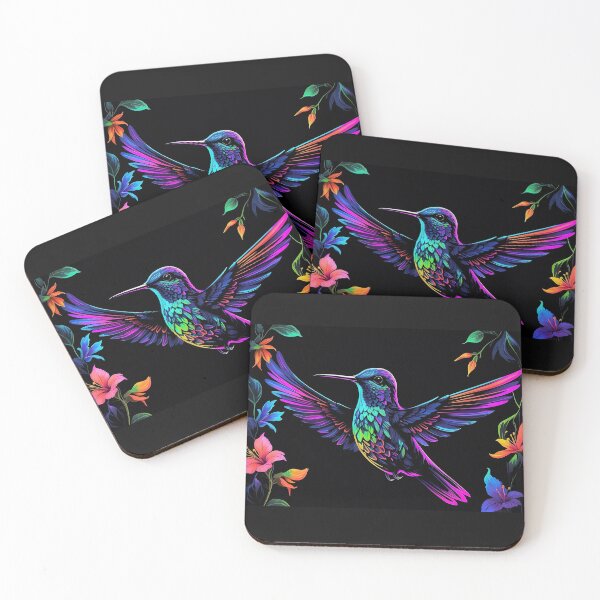 Item preview, Neon Elegance: A Captivating Hummingbird in Black Light Splendor designed and sold by Moriarty's Digital Visions.