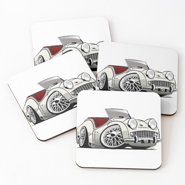 Item preview, Triumph TR3 caricature old English white designed and sold by car2oonz.