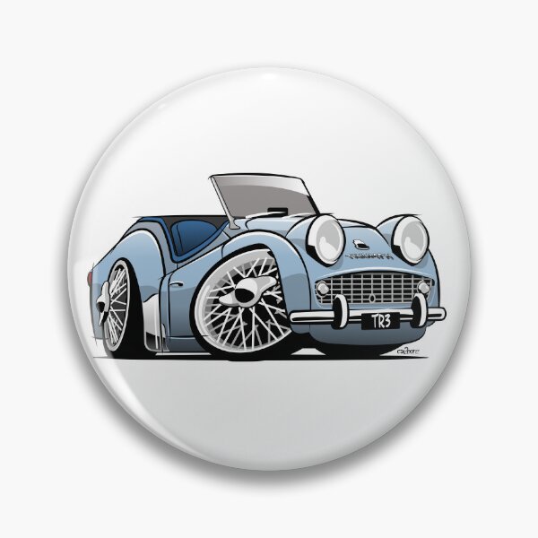 Item preview, Triumph TR3 caricature light blue designed and sold by car2oonz.