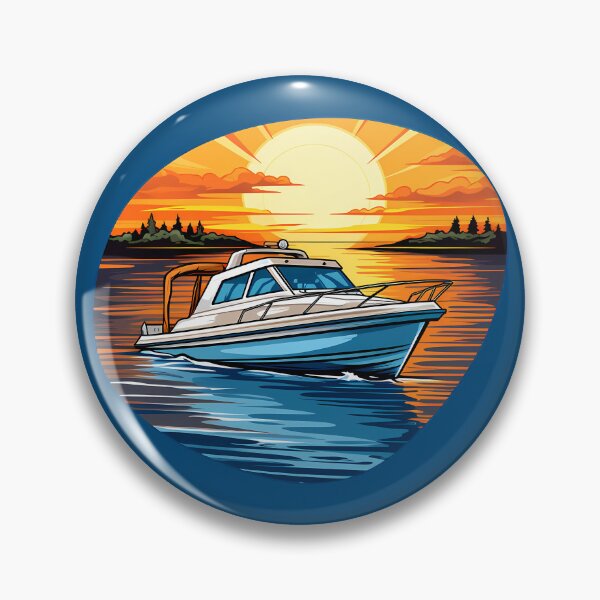 Item preview, Cruiser Boat on the lake during sunset designed and sold by meganohm.