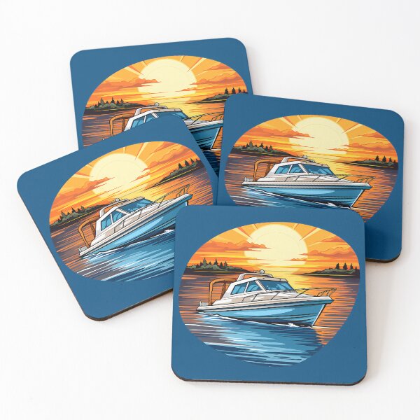 Item preview, Cruiser Boat on the lake during sunset designed and sold by meganohm.