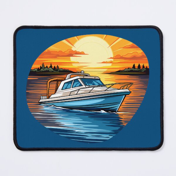 Item preview, Cruiser Boat on the lake during sunset designed and sold by meganohm.