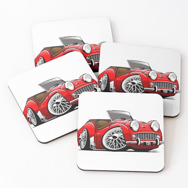 Item preview, Triumph TR3 caricature red designed and sold by car2oonz.
