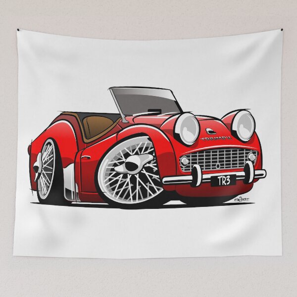 Item preview, Triumph TR3 caricature red designed and sold by car2oonz.
