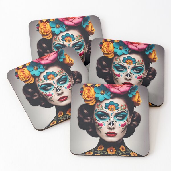 Item preview, Floral Sugar Skull: 1950s Style Woman designed and sold by HansiniDesigns.