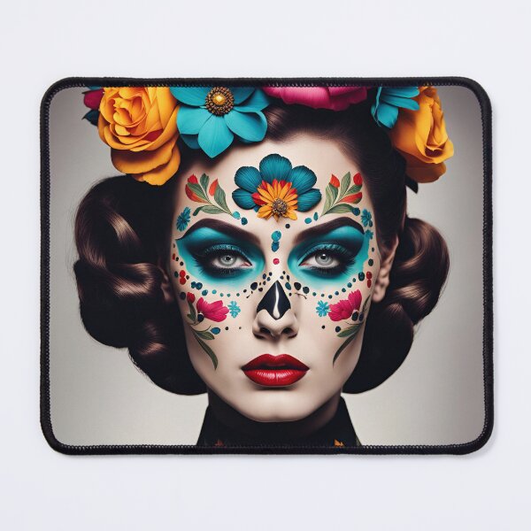 Item preview, Floral Sugar Skull: 1950s Style Woman designed and sold by HansiniDesigns.