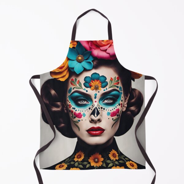 Item preview, Floral Sugar Skull: 1950s Style Woman designed and sold by HansiniDesigns.