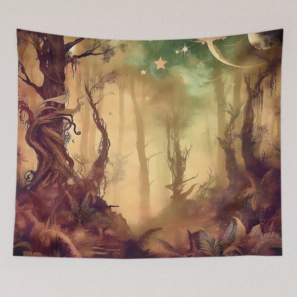 Item preview, Vintage Cottage Core Mystical Forest Landscape designed and sold by Paula B.