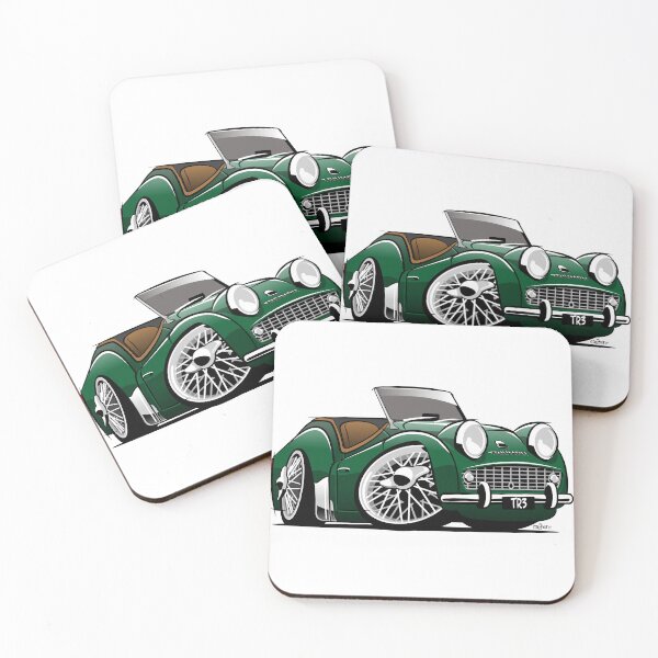 Item preview, Triumph TR3 caricature British racing green designed and sold by car2oonz.