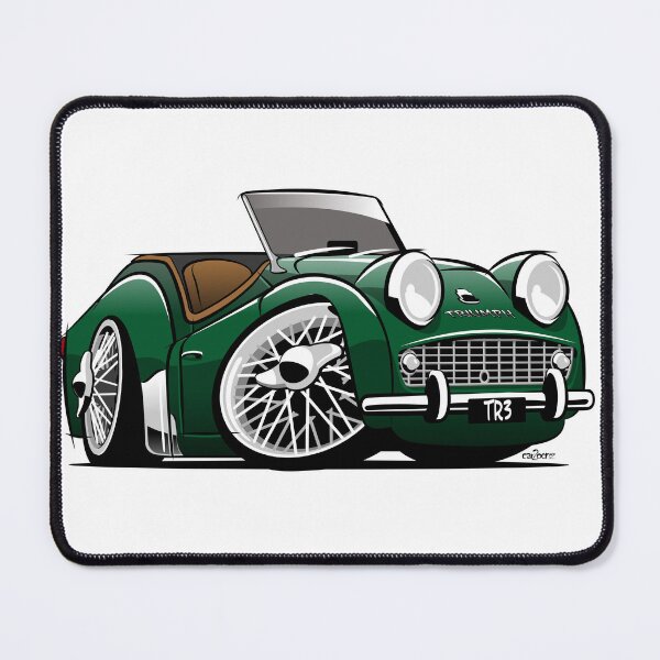 Item preview, Triumph TR3 caricature British racing green designed and sold by car2oonz.