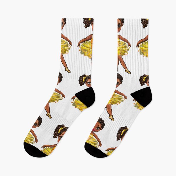 Item preview, Ballet black African American ballerina dancer dancing yellow tutu corn rows Afro hair - brown skin ballerina  designed and sold by Artonmytee.