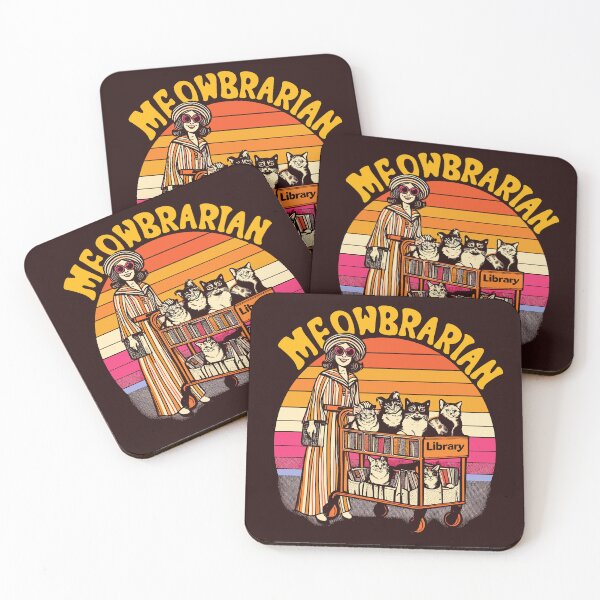 Item preview, Meowbrarian Vintage 70s Style Cat Library designed and sold by SubtleSplit.