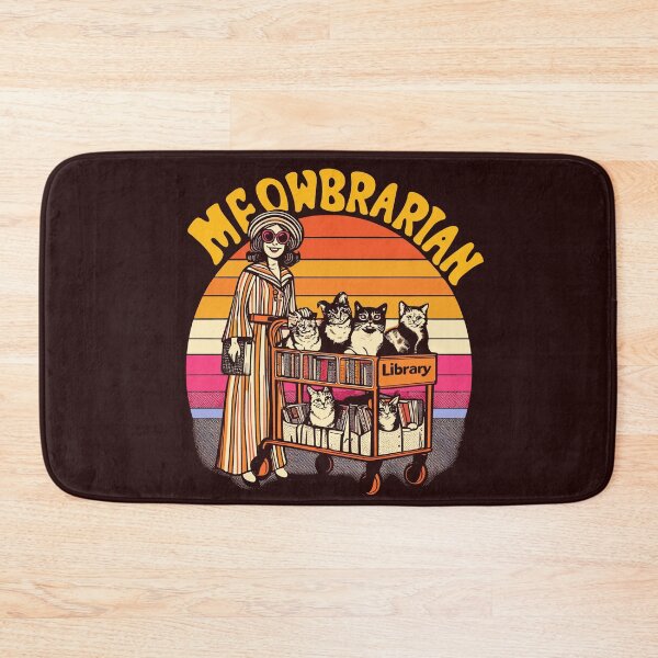 Item preview, Meowbrarian Vintage 70s Style Cat Library designed and sold by SubtleSplit.