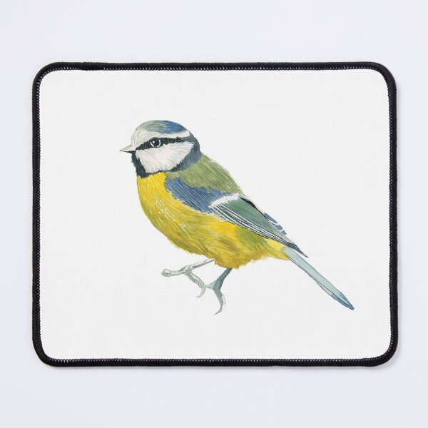 Item preview, Blue and Yellow Blue Tit Bird Watercolor Mixed Media Realistic Painting Bird Nerds designed and sold by min-jung-hwang.