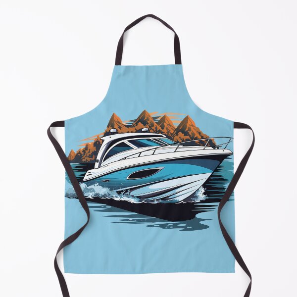 Item preview, Blue Cabin Cruiser Boat on the Lake designed and sold by meganohm.