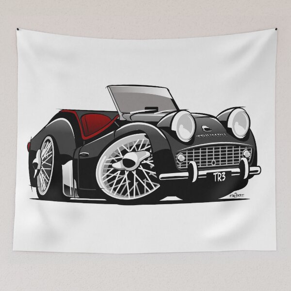 Item preview, Triumph TR3 caricature black designed and sold by car2oonz.