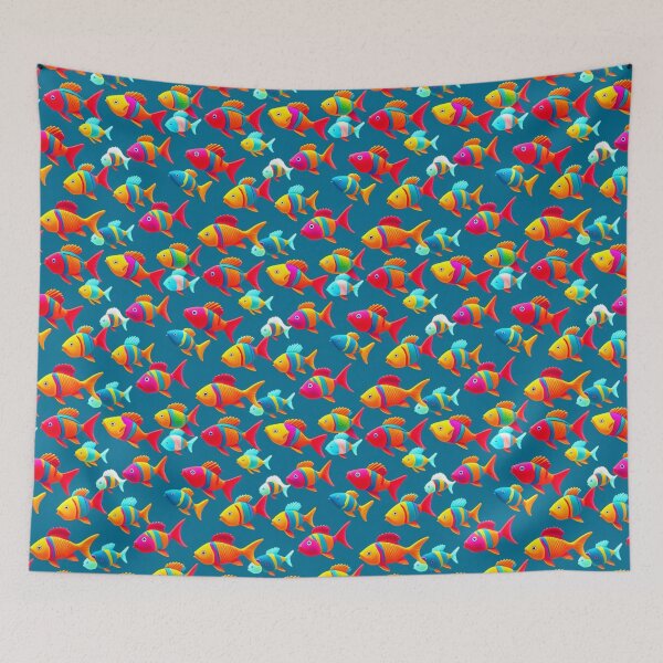 Item preview, Cute and Colorful Fish Pattern In The Ocean designed and sold by Vorterix.