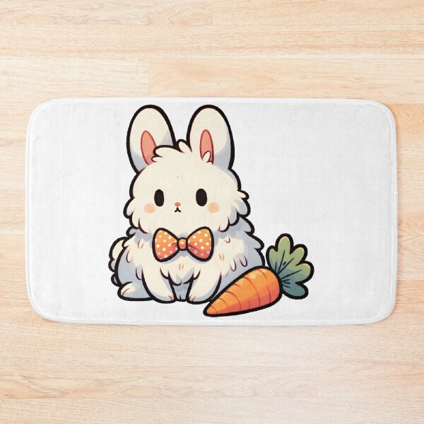 Artikelvorschau, Cute Fluffy Bunny with Carrot Illustration entworfen und verkauft von UmbrellaStudio1.