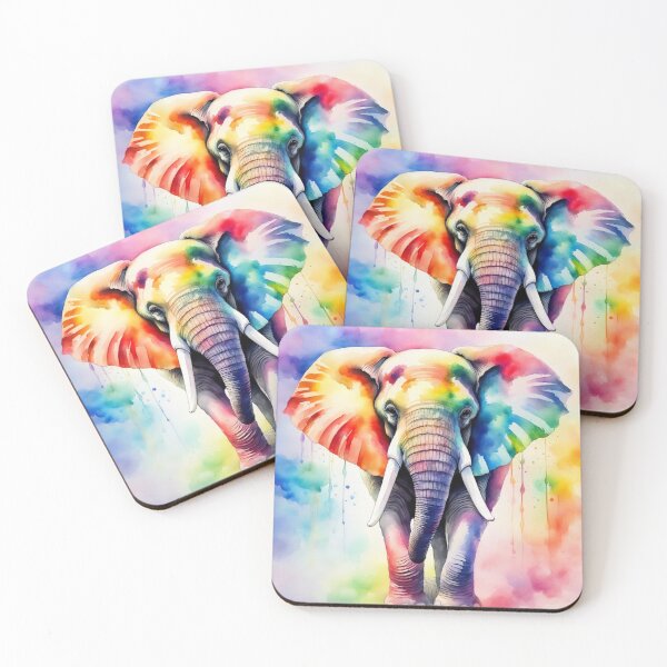 Item preview, Watercolor rainbow elephant  designed and sold by RiverAquarius.