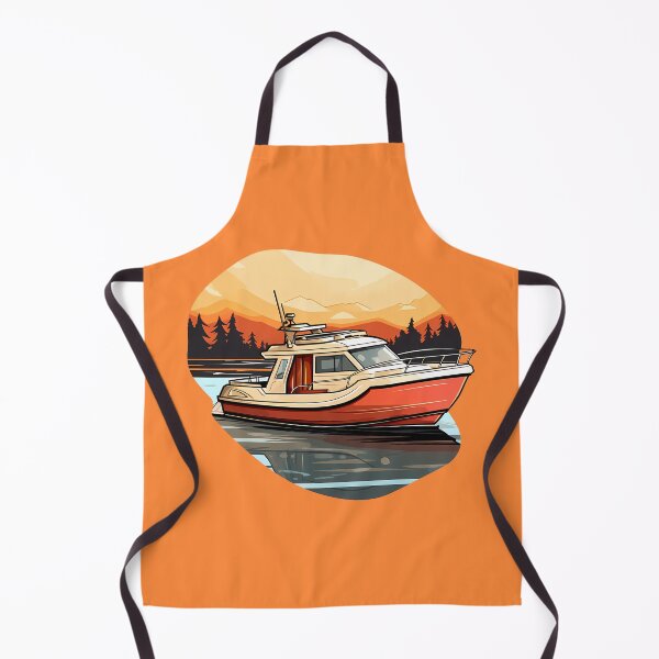 Item preview, Orange Fishing Boat on the Lake with the Sunset designed and sold by meganohm.