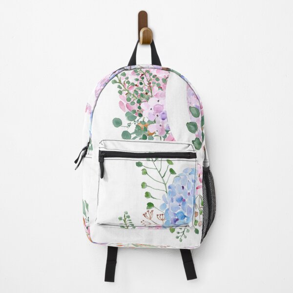 Item preview, botanical monogram alphabet C hydrangea flowers hand painted designed and sold by ColorandColor.