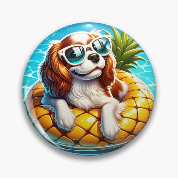 Item preview, Sunny Poolside Leisure with Cavalier King Charles Spaniel designed and sold by Anechkau.
