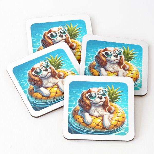 Item preview, Sunny Poolside Leisure with Cavalier King Charles Spaniel designed and sold by Anechkau.