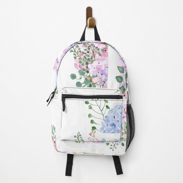 Item preview, botanical monogram alphabet D hydrangea flowers hand painted designed and sold by ColorandColor.
