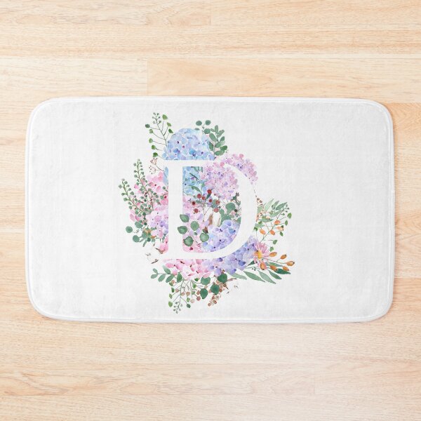 Item preview, botanical monogram alphabet D hydrangea flowers hand painted designed and sold by SelenePaintings .