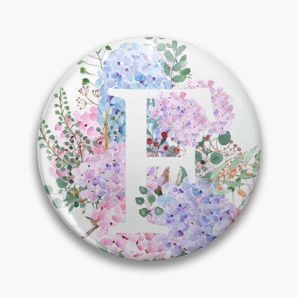 Artikelvorschau, Botanisches Monogramm-Alphabet F, handgemalte Hortensienblüten entworfen und verkauft von SelenePaintings .