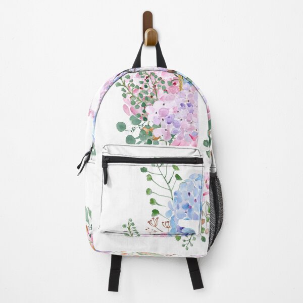 Item preview, botanical monogram alphabet F hydrangea flowers hand painted designed and sold by ColorandColor.