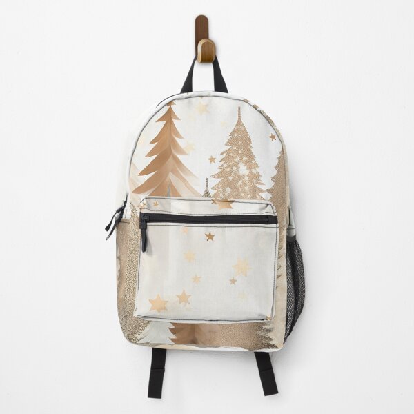 Item preview, Winter wonderland Whimsical gold Christmas trees art   designed and sold by Inktown.
