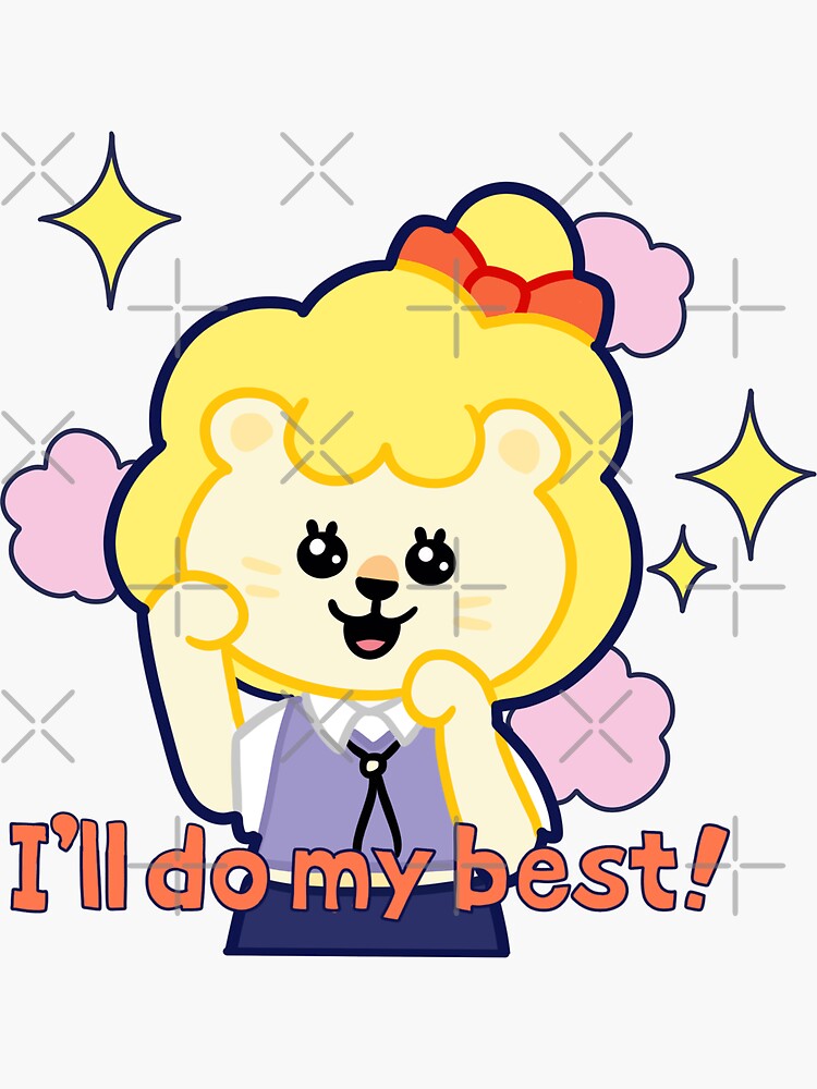 NIZIU (NIZOO) Makos Character Lako Emote ‘I’ll Do My Best’ | Sticker