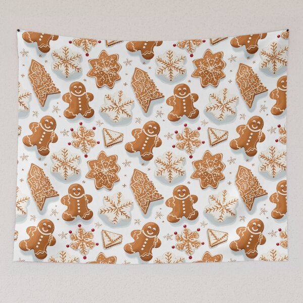 Item preview, Gingerbread Joy: A Whimsical Pattern of Gingerbread Men and Stars designed and sold by pawmad.