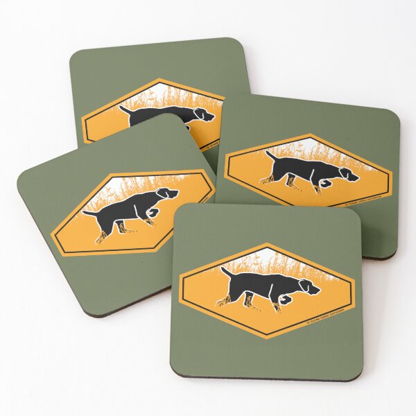 Item preview, Bird Dog Pointing in Prairie, Black Silhouette with Orange Grass designed and sold by CraneCreek.