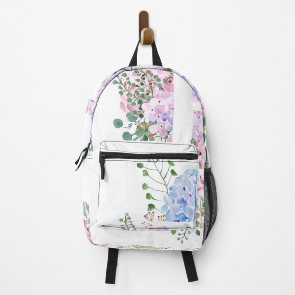 Item preview, botanical monogram alphabet H hydrangea flowers hand painted designed and sold by ColorandColor.