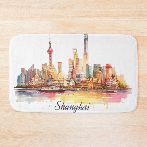 Item preview, Shanghai China Watercolor Illustration designed and sold by PaintMeWorld.
