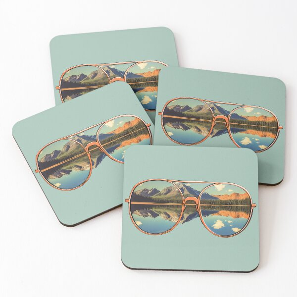 Item preview, Gold Aviator Sunglasses Mountain Lake Reflection Adventure Eyewear designed and sold by meganohm.