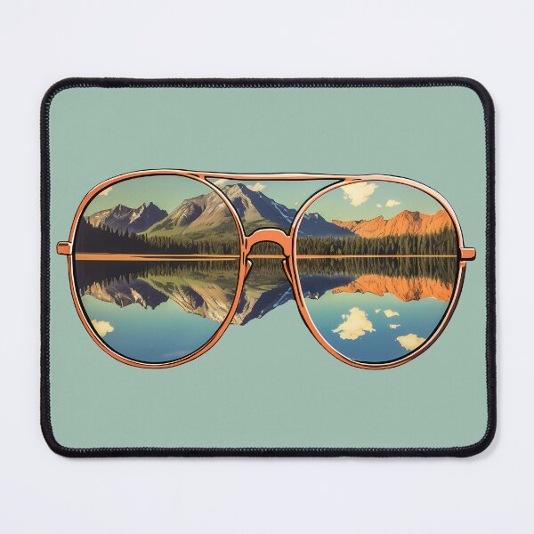 Item preview, Gold Aviator Sunglasses Mountain Lake Reflection Adventure Eyewear designed and sold by meganohm.