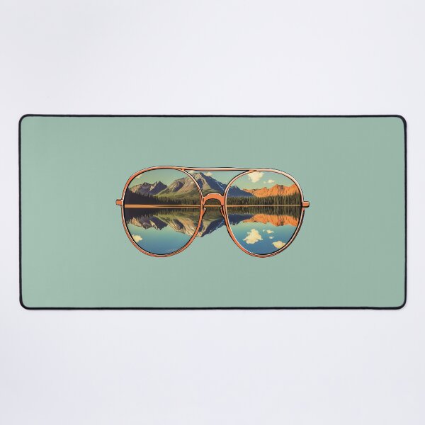 Item preview, Gold Aviator Sunglasses Mountain Lake Reflection Adventure Eyewear designed and sold by meganohm.