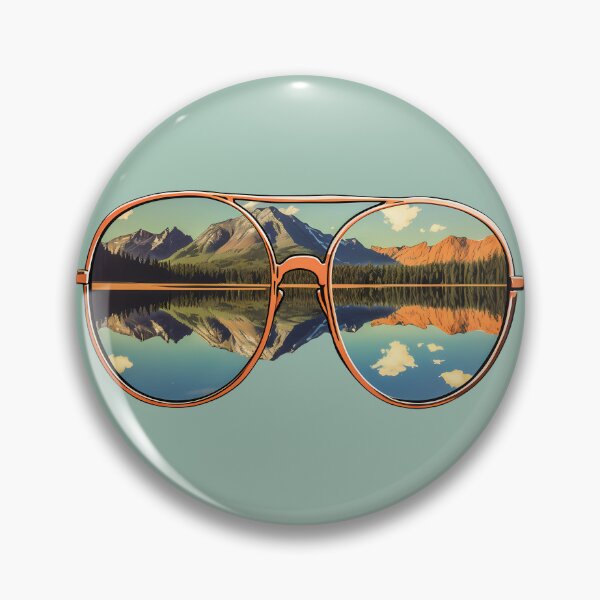 Item preview, Gold Aviator Sunglasses Mountain Lake Reflection Adventure Eyewear designed and sold by meganohm.
