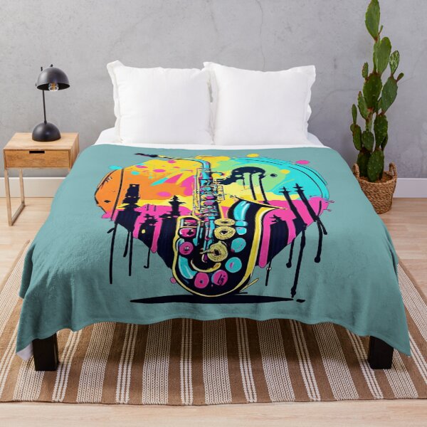 Item preview, Graffiti style saxophone designed and sold by NotesForMusic.