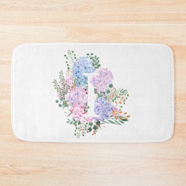 Item preview, botanical monogram alphabet I hydrangea flowers hand painted designed and sold by SelenePaintings .