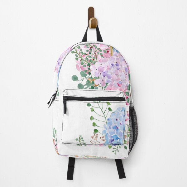 Item preview, botanical monogram alphabet I hydrangea flowers hand painted designed and sold by ColorandColor.
